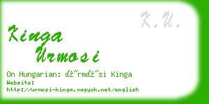 kinga urmosi business card